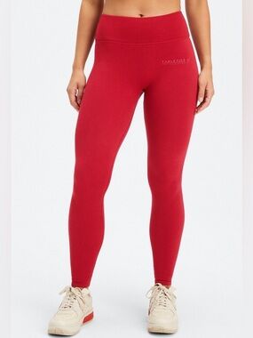 Fabletics Ribbed Cloud Seamless High-Waisted Leggings red color size Large NWT